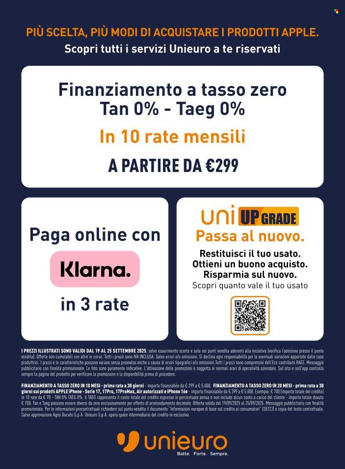 Volantino Unieuro - 19/9/2025 - 25/9/2025. Pagina 22