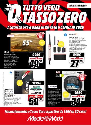 Volantino MediaWorld - 13/10/2025 - 26/10/2025.