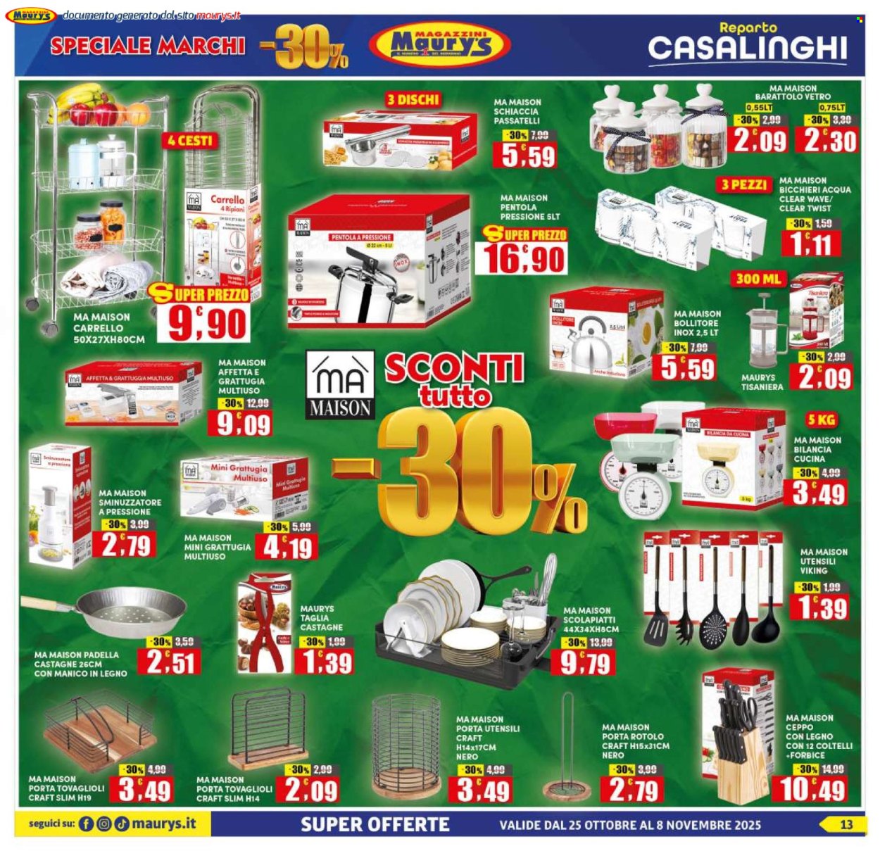 Volantino Maury's - 25/10/2025 - 8/11/2025. Pagina 13