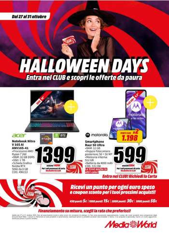 Volantino MediaWorld - 27/10/2025 - 31/10/2025.