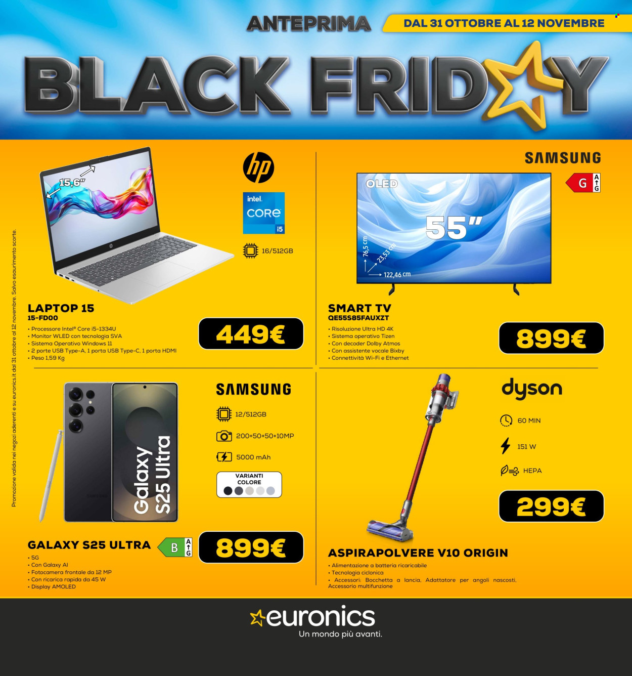 Volantino Euronics - 31/10/2025 - 12/11/2025. Pagina 1