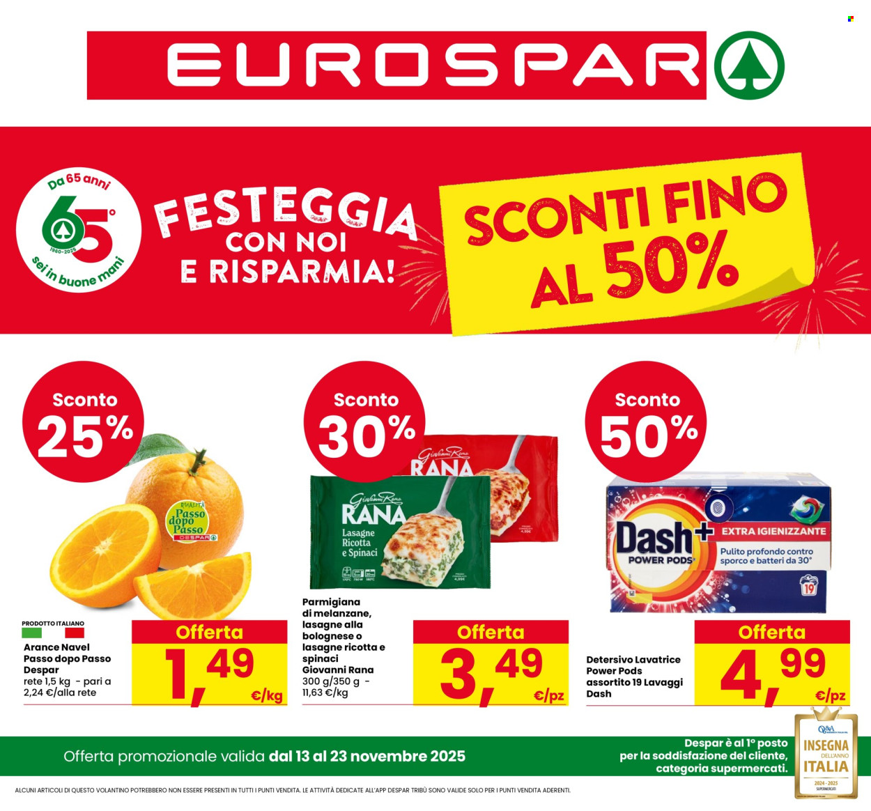 Volantino Eurospar - 13/11/2025 - 23/11/2025. Pagina 1