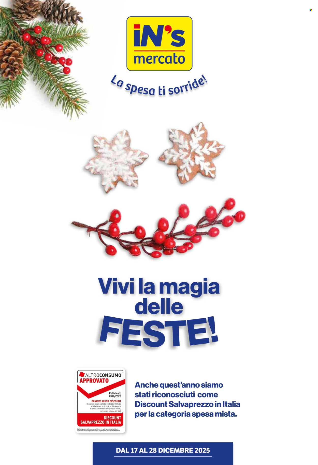 Volantino iN's Mercato - 17/12/2025 - 28/12/2025. Pagina 1