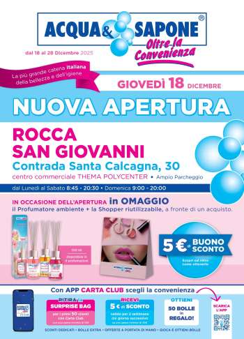 Volantino Acqua & Sapone - 18/12/2025 - 28/12/2025.