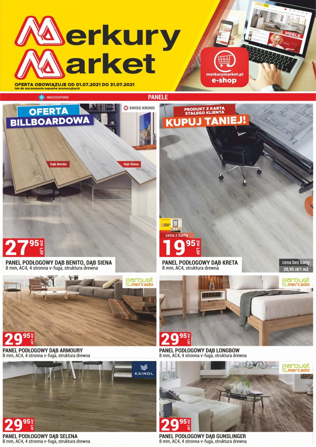 Gazetka Merkury Market - 1.07.2021 - 31.07.2021 - Produkty w akcji - panel podłogowy. Strona 1.