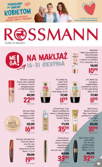 Gazetka Rossmann - 16.8.2021 - 31.8.2021.