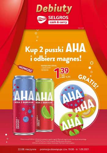 Gazetka Selgros - 19.8.2021 - 1.9.2021.