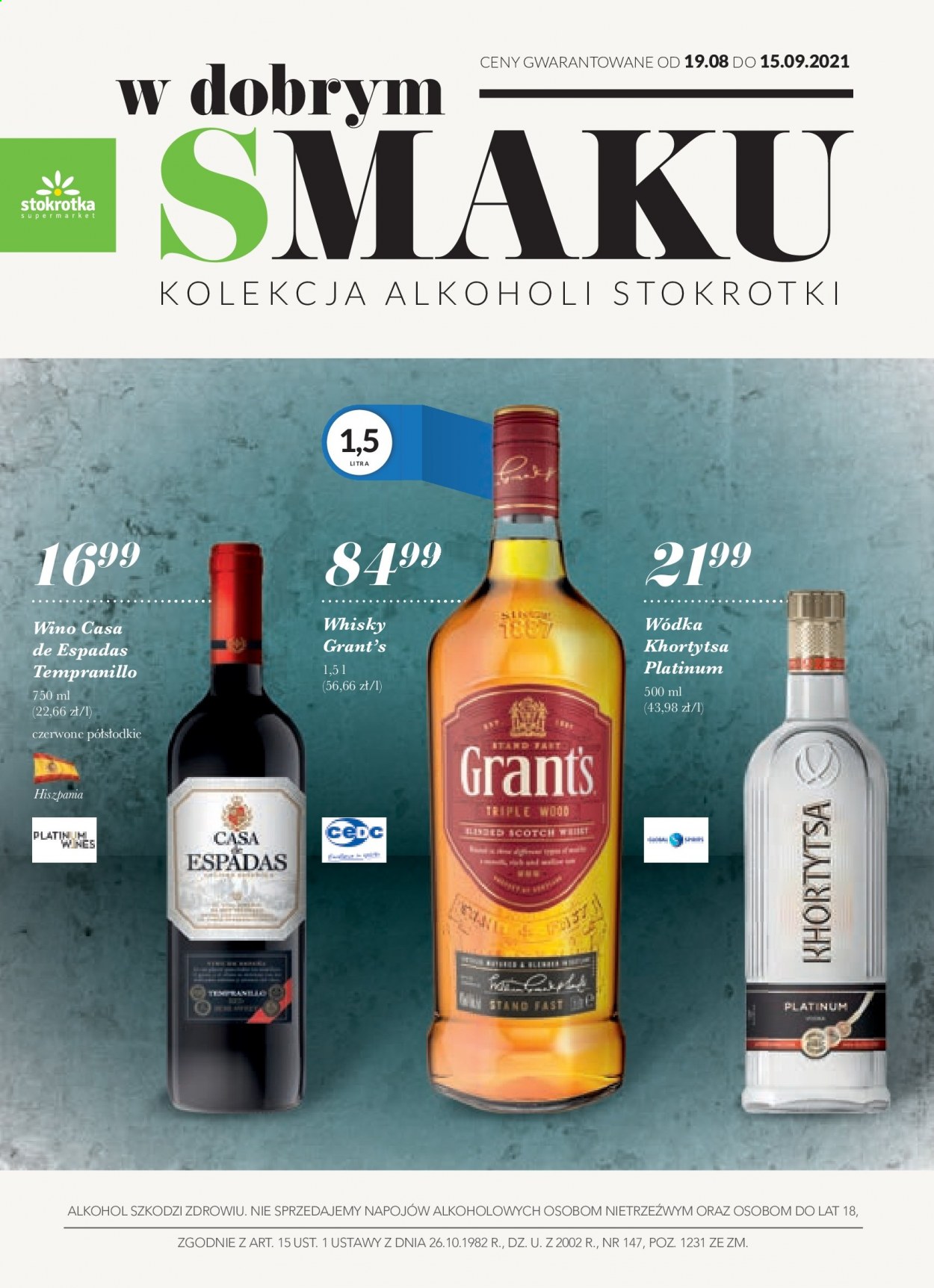 Gazetka Stokrotka Supermarket - 19.08.2021 - 15.09.2021. Strona 1