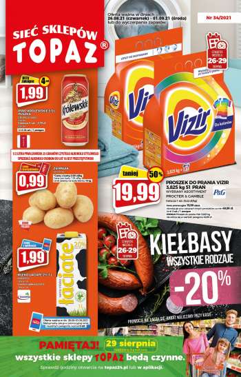 Gazetka Topaz - 26.8.2021 - 1.9.2021.