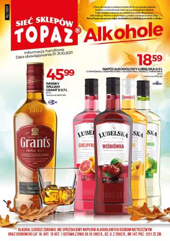 Gazetka Topaz - 1.10.2021 - 31.10.2021.