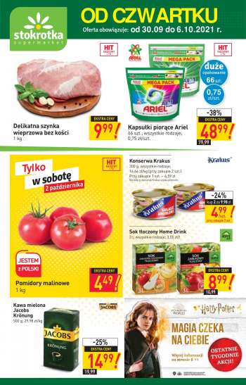 Gazetka Stokrotka Supermarket - 30.09.2021 - 6.10.2021.