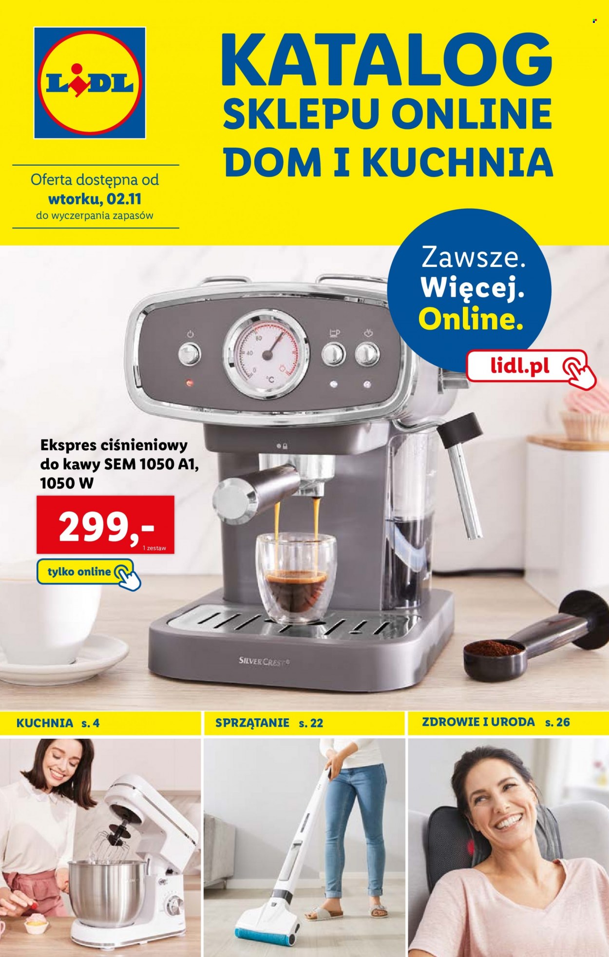 Gazetka Lidl - 1.11.2021 - 28.11.2021 - Produkty w akcji - ekspres cisnieniowy do kawy, ekspres do kawy, kuchnia. Strona 1.