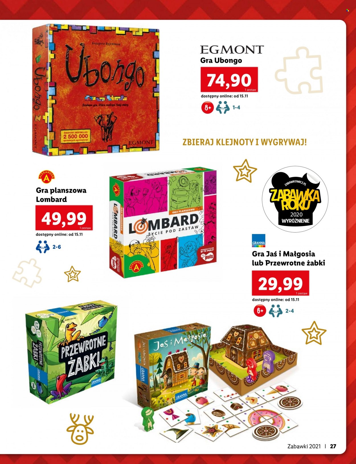 Gazetka Lidl - Produkty w akcji - Egmont, zabawka, gra, Ubongo. Strona 27.