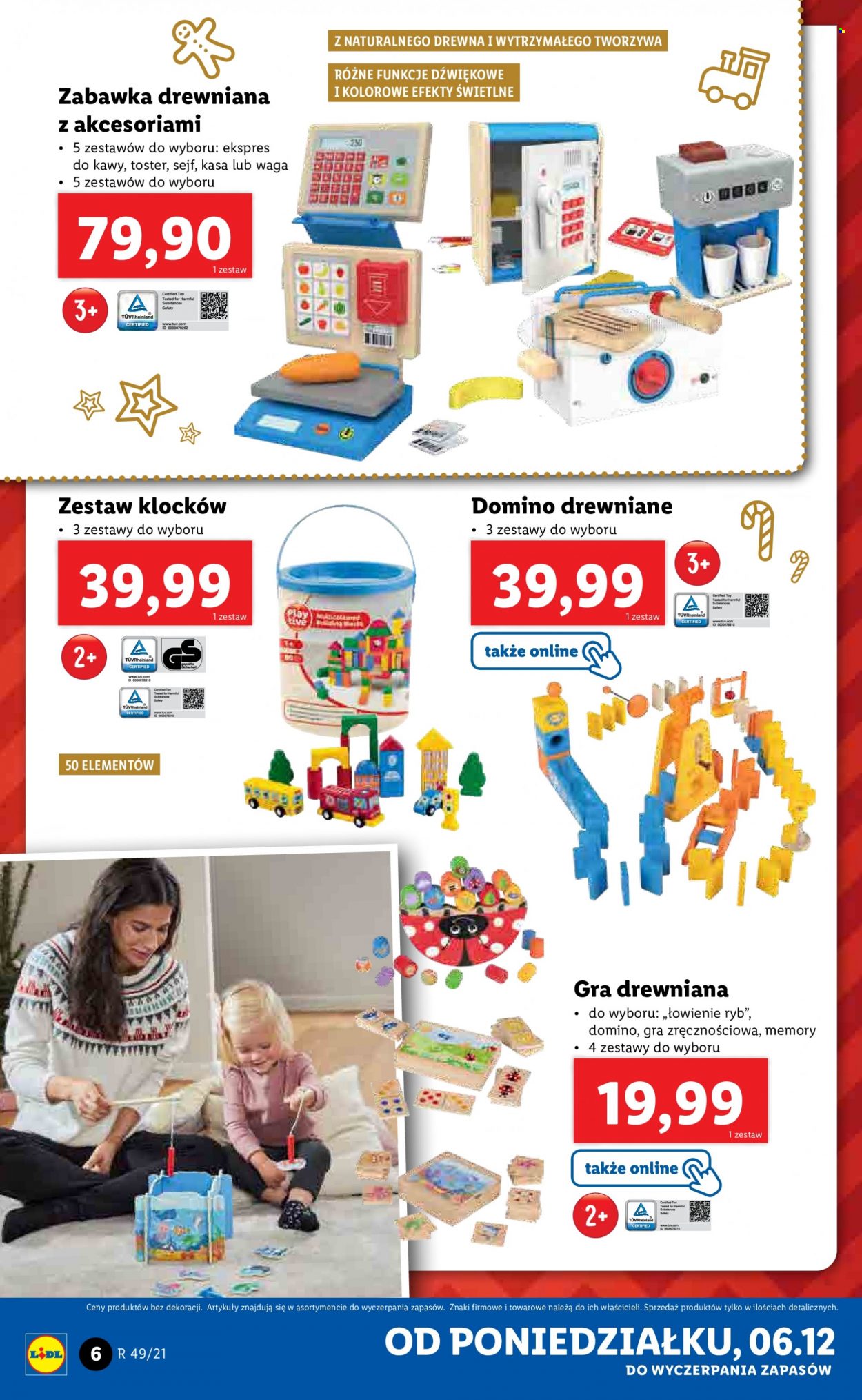 Gazetka Lidl - 6.12.2021 - 12.12.2021 - Produkty w akcji - zabawka, zabawki drewniane, klocki, kosteczki domino, gra. Strona 6.