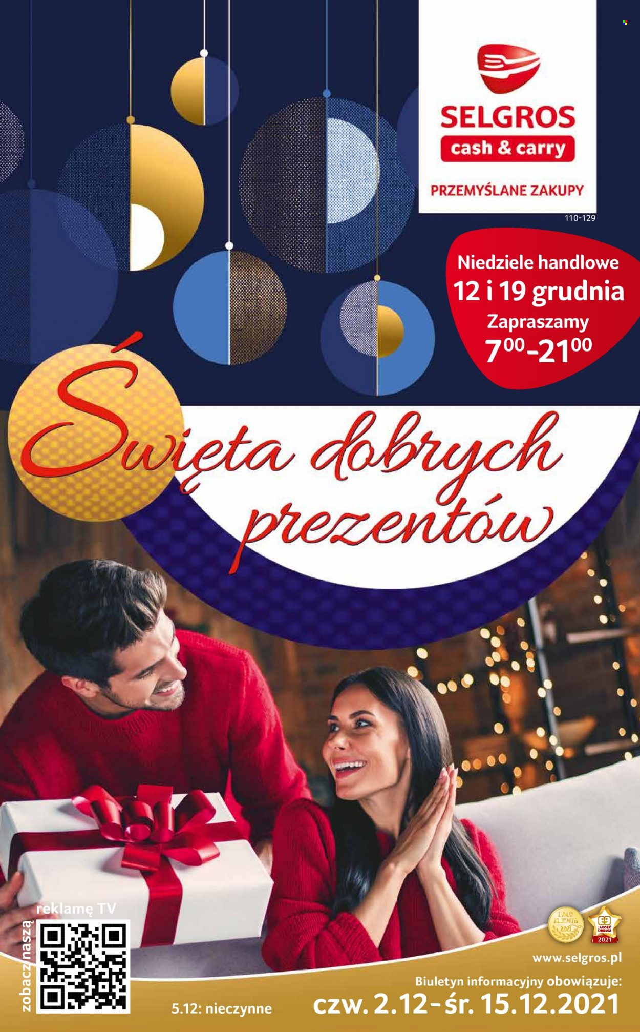 Gazetka Selgros - 2.12.2021 - 15.12.2021. Strona 1