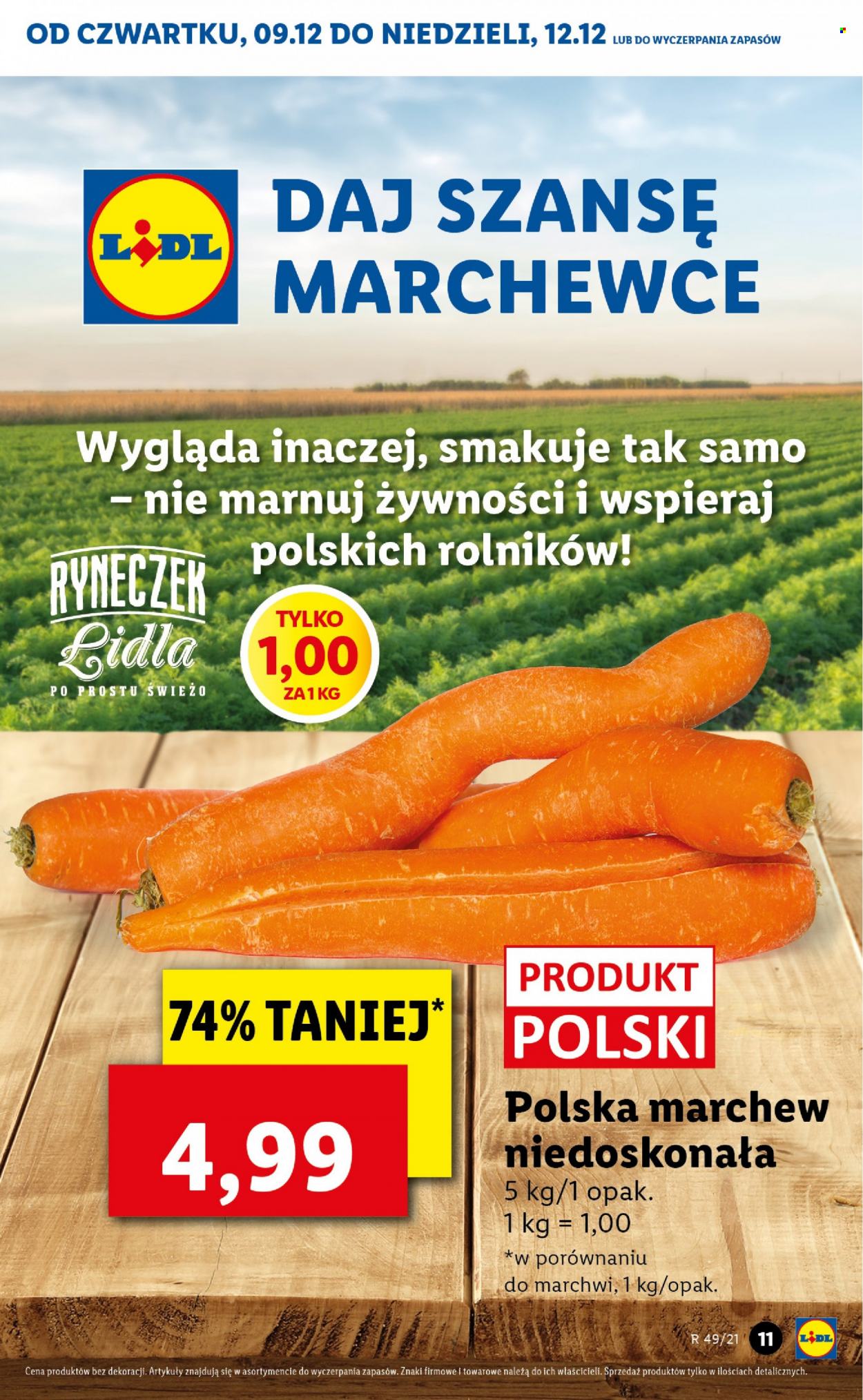 Gazetka Lidl - 9.12.2021 - 12.12.2021 - Produkty w akcji - marchewka. Strona 11.