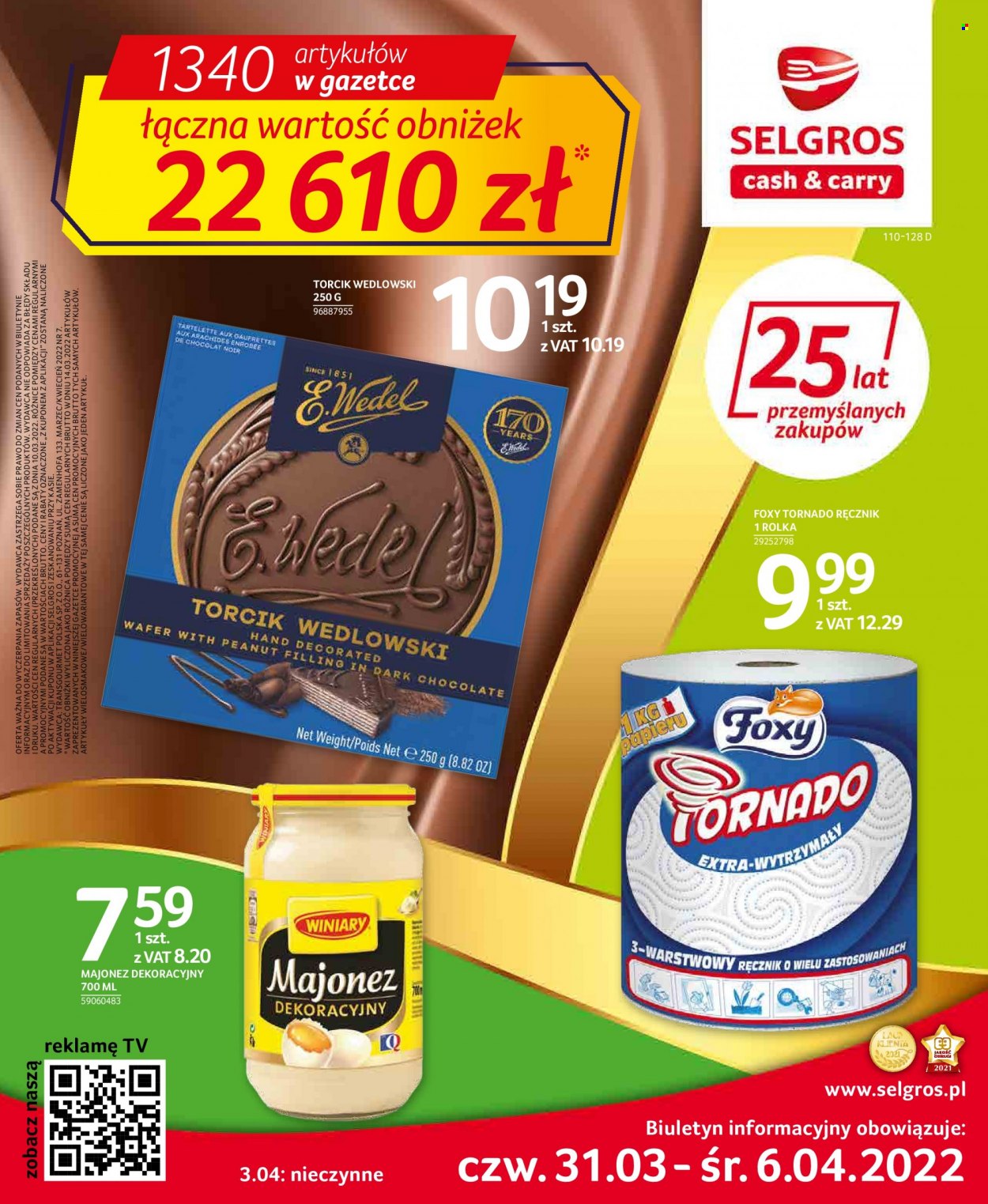Gazetka Selgros - 31.03.2022 - 6.04.2022. Strona 1
