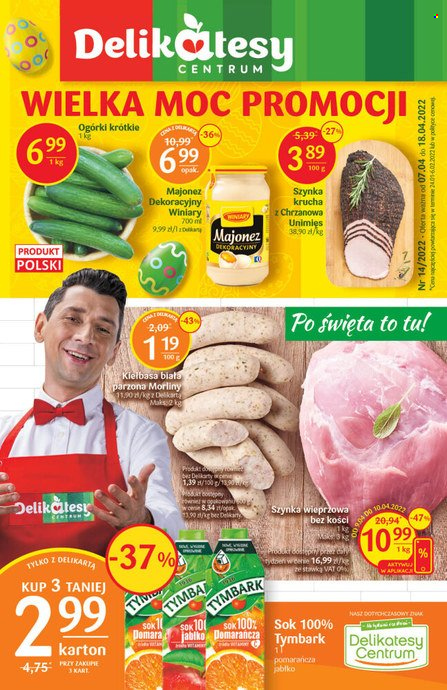 Gazetka Delikatesy Centrum - 7.04.2022 - 18.04.2022. Strona 1