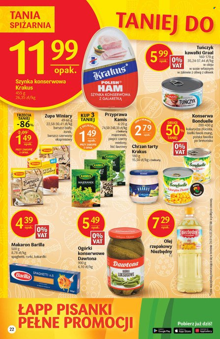 Gazetka Delikatesy Centrum - 7.04.2022 - 18.04.2022. Strona 22