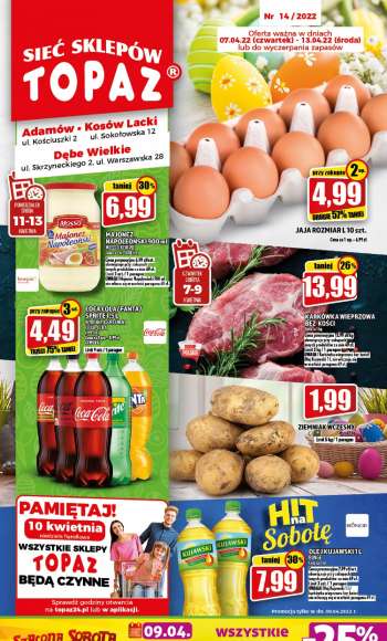 Gazetka Topaz - 7.04.2022 - 13.04.2022.