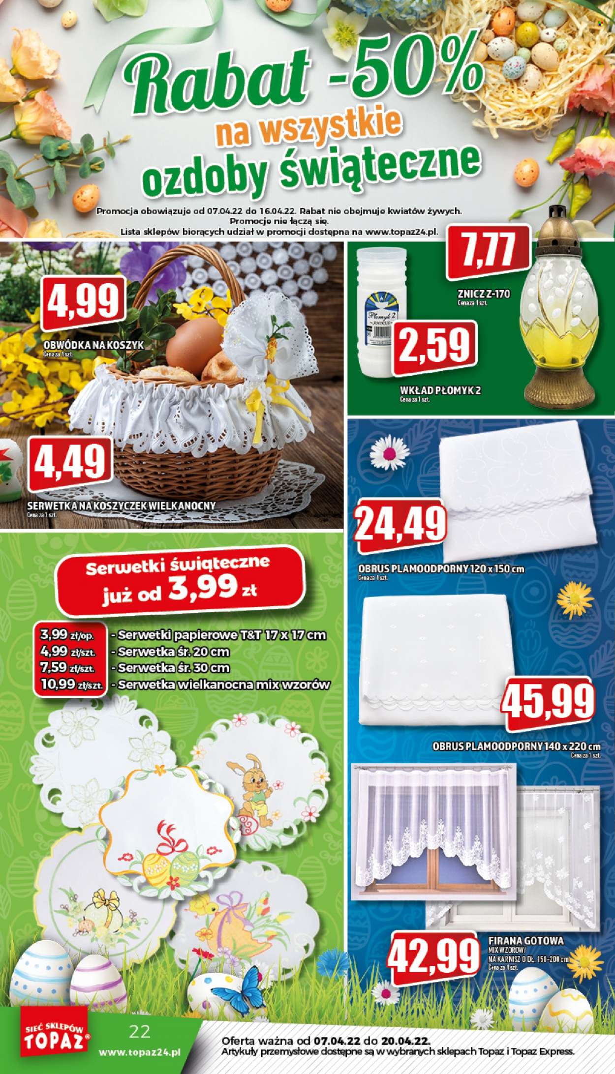 Gazetka Topaz - 7.04.2022 - 13.04.2022. Strona 22