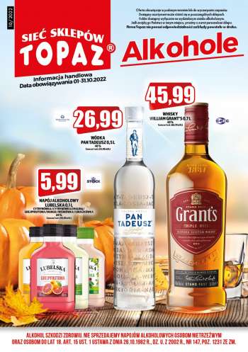 Gazetka Topaz - 1.10.2022 - 31.10.2022.