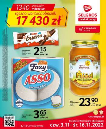 Gazetka Selgros - 3.11.2022 - 16.11.2022.