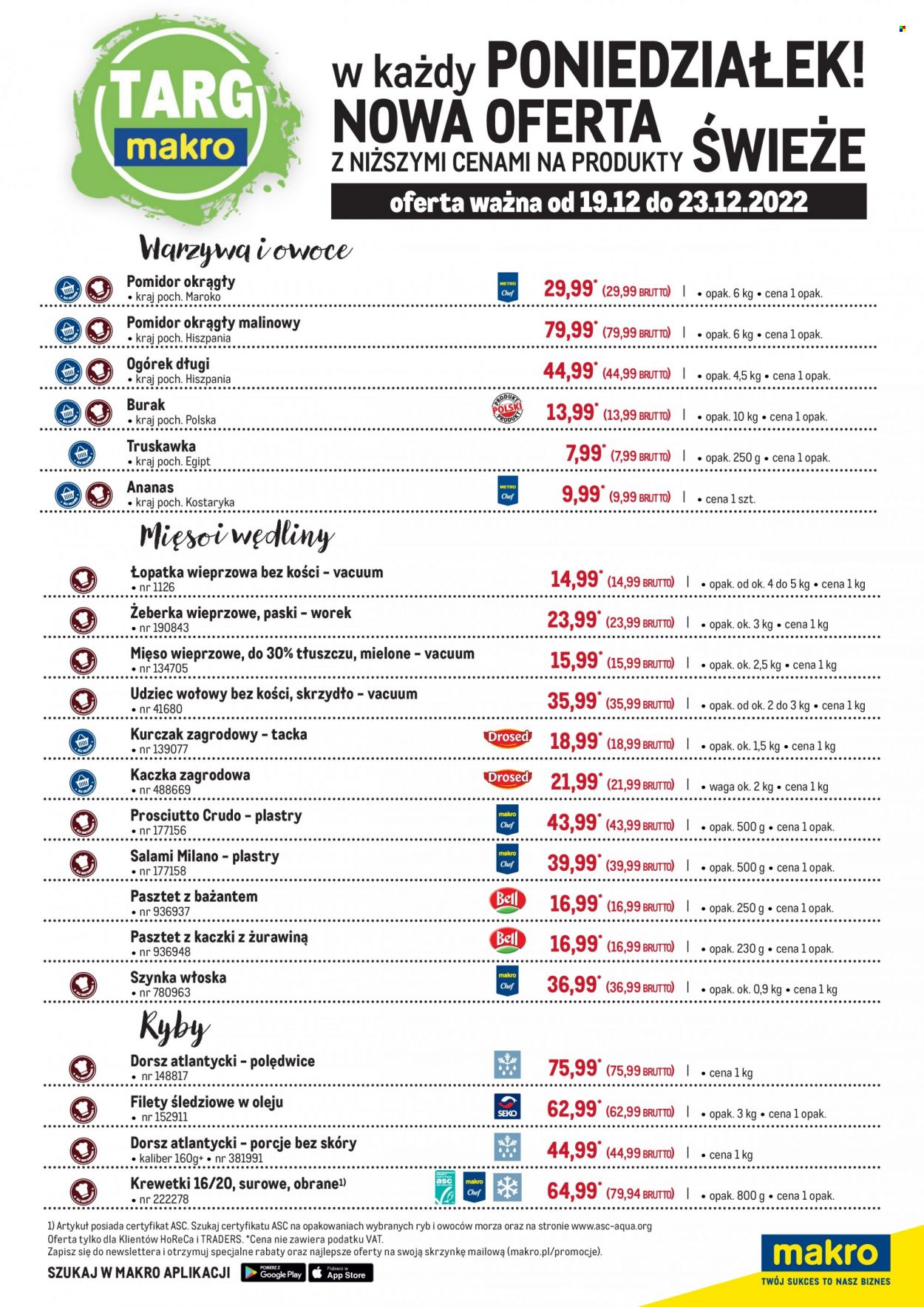 Gazetka Makro - 19.12.2022 - 23.12.2022. Strona 1