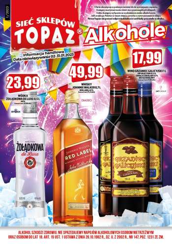 Gazetka Topaz - 2.01.2023 - 31.01.2023.