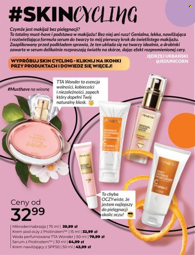 Gazetka Avon - Produkty w akcji - krem do twarzy, krem nawilżający, krem pod oczy, serum, Anew, serum do twarzy, krem, woda perfumowana. Strona 5.
