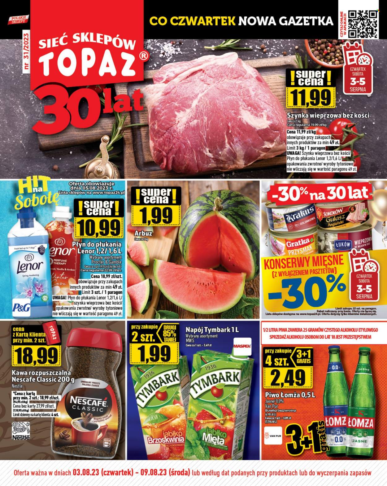 Gazetka Topaz - 3.08.2023 - 9.08.2023. Strona 1