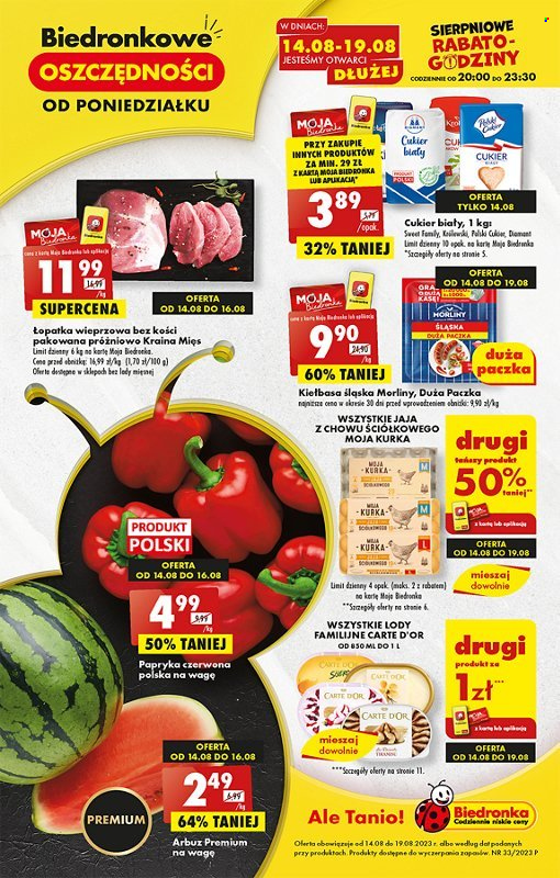 Gazetka Biedronka - 14.08.2023 - 19.08.2023. Strona 1
