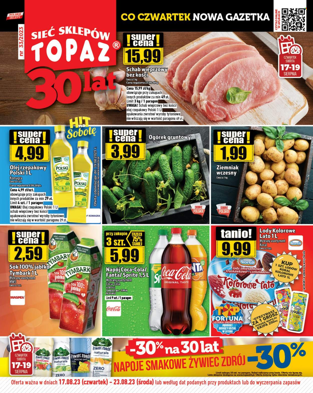 Gazetka Topaz - 17.08.2023 - 23.08.2023. Strona 1
