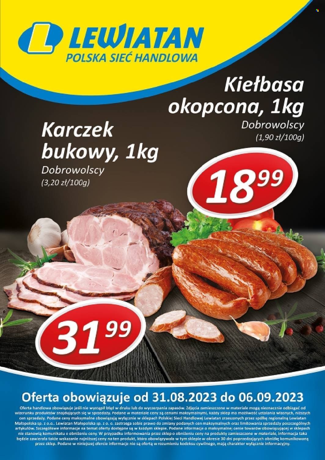 Gazetka Lewiatan - 31.08.2023 - 6.09.2023. Strona 1