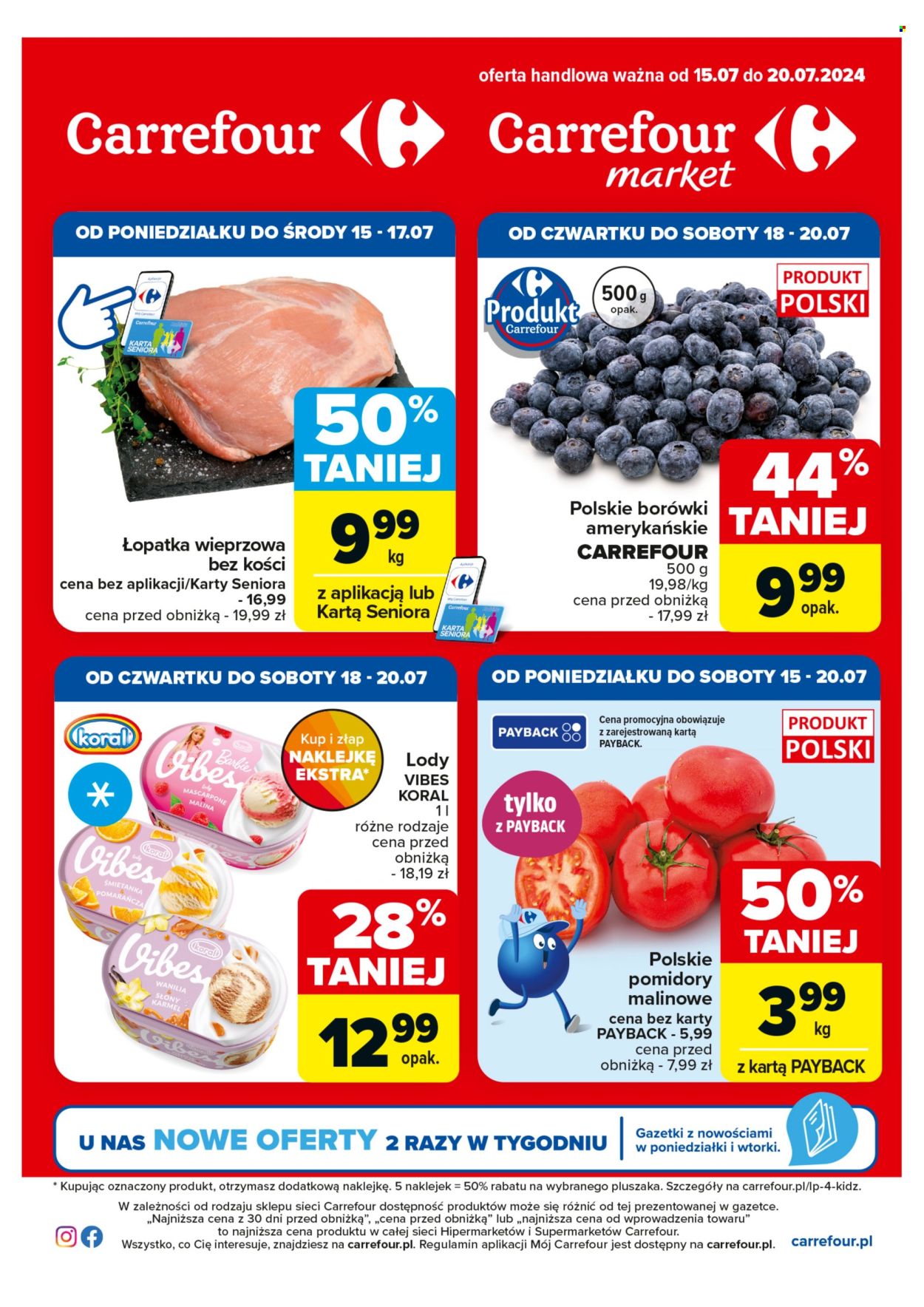 Leták Carrefour - 15.7.2024 - 20.7.2024. Strana 1