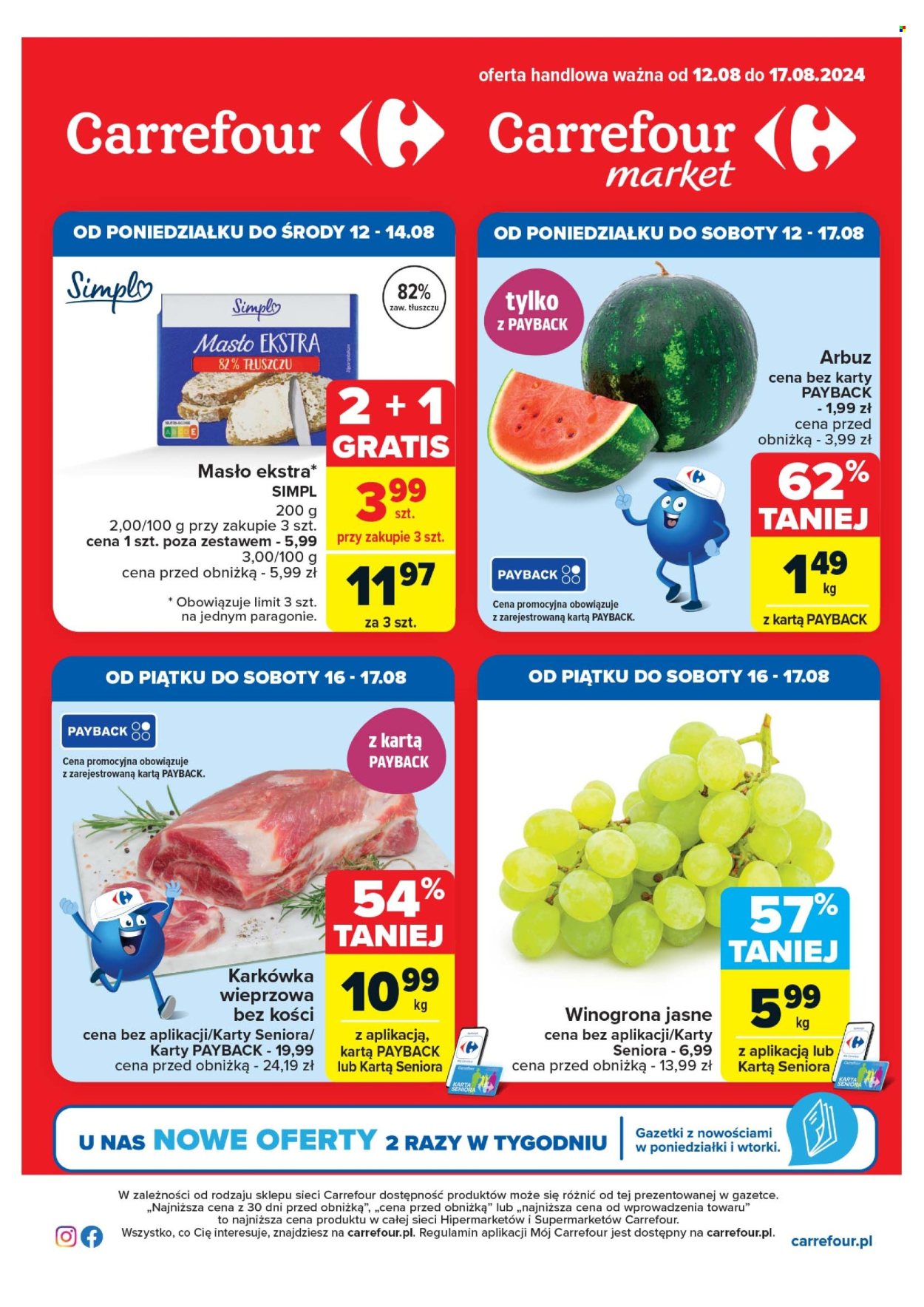Leták Carrefour - 12.8.2024 - 17.8.2024. Strana 1