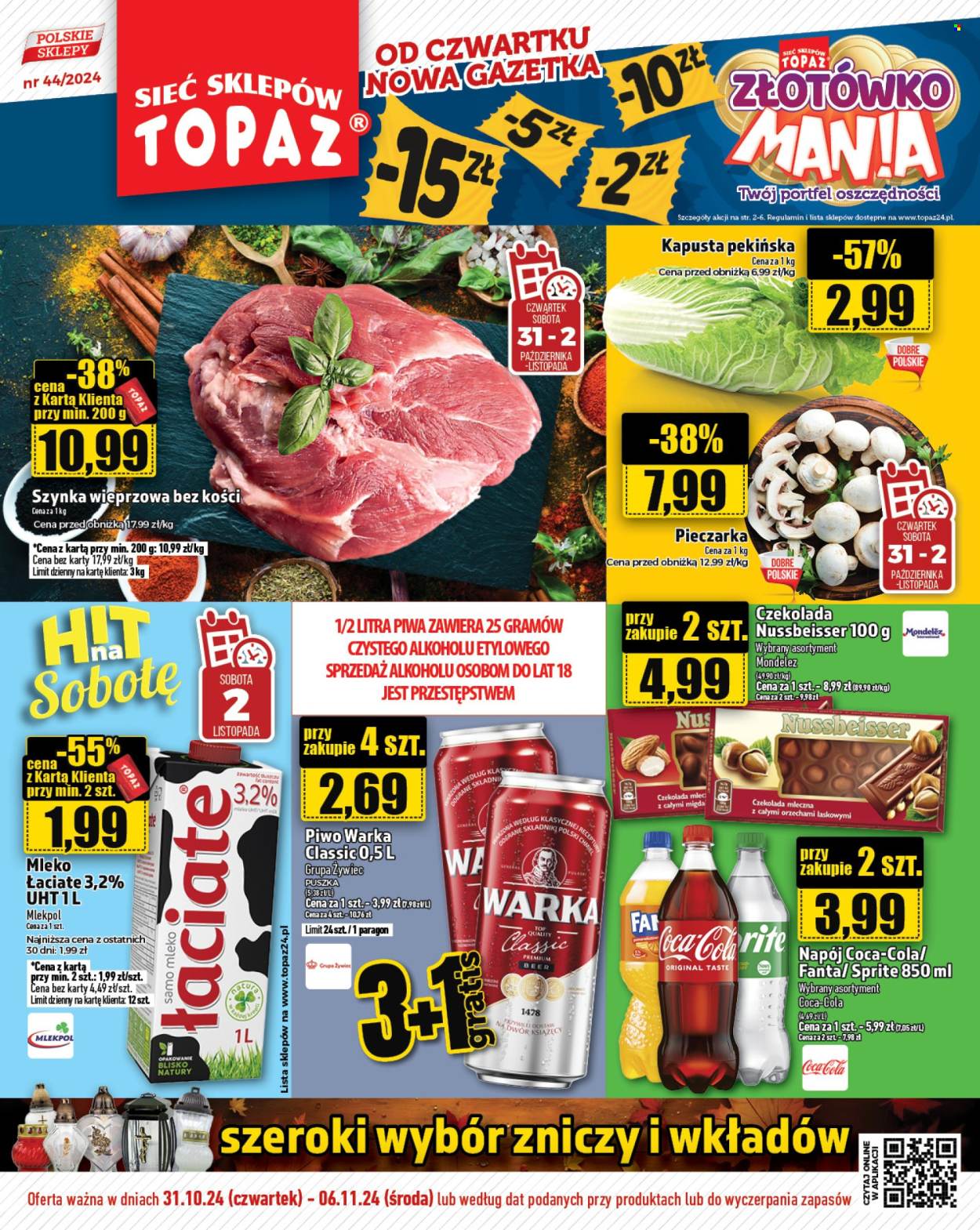 Gazetka Topaz - 31.10.2024 - 6.11.2024. Strona 1