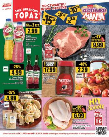Gazetka Topaz - 14.11.2024 - 20.11.2024.