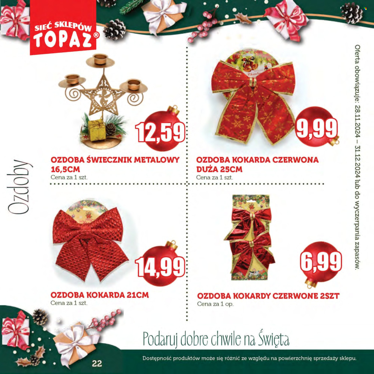 Gazetka Topaz - 28.11.2024 - 31.12.2024. Strona 22