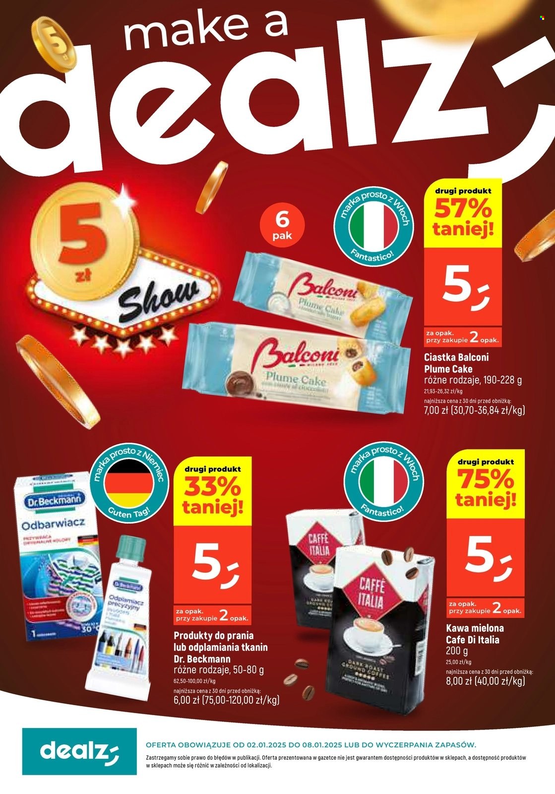 Leták Dealz - 2.1.2025 - 8.1.2025. Strana 1
