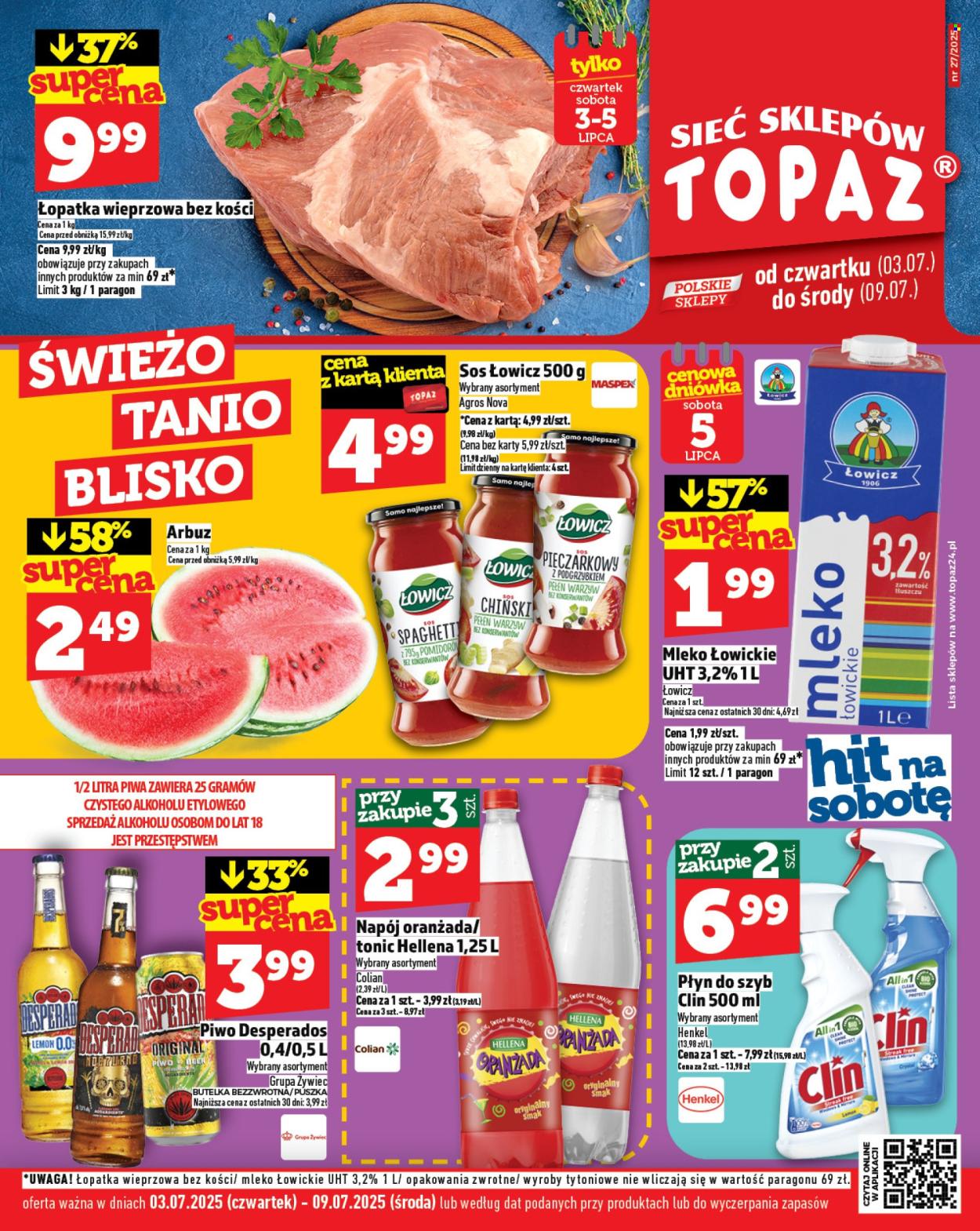 Gazetka Topaz - 3.07.2025 - 9.07.2025. Strona 1