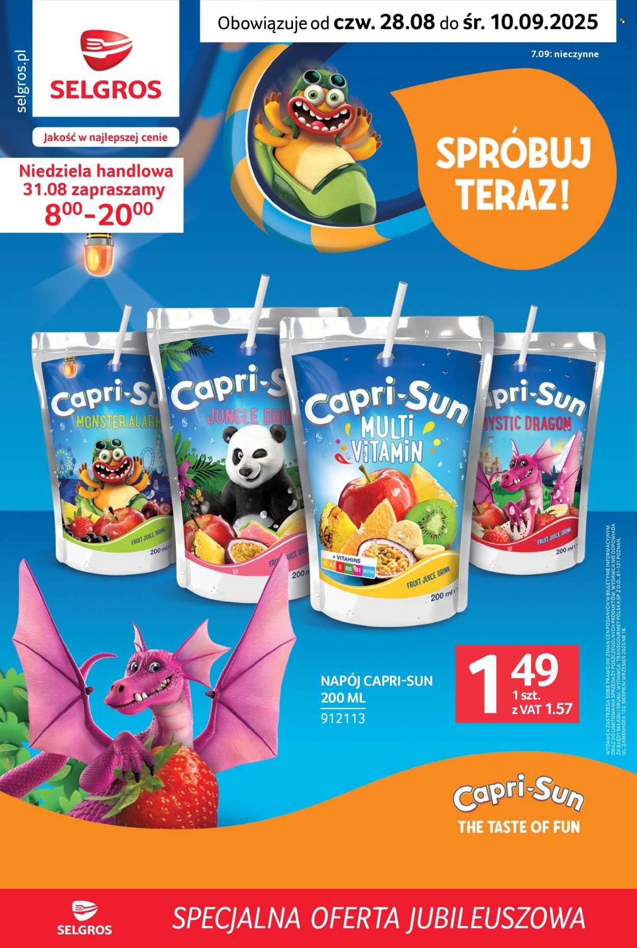 Gazetka Selgros - 28.08.2025 - 10.09.2025. Strona 1