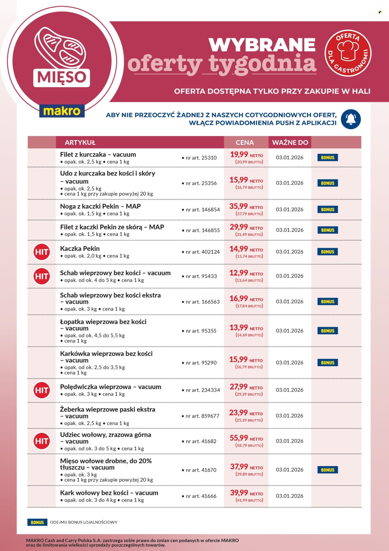 Gazetka Makro - 29.12.2025 - 3.01.2026. Strona 1