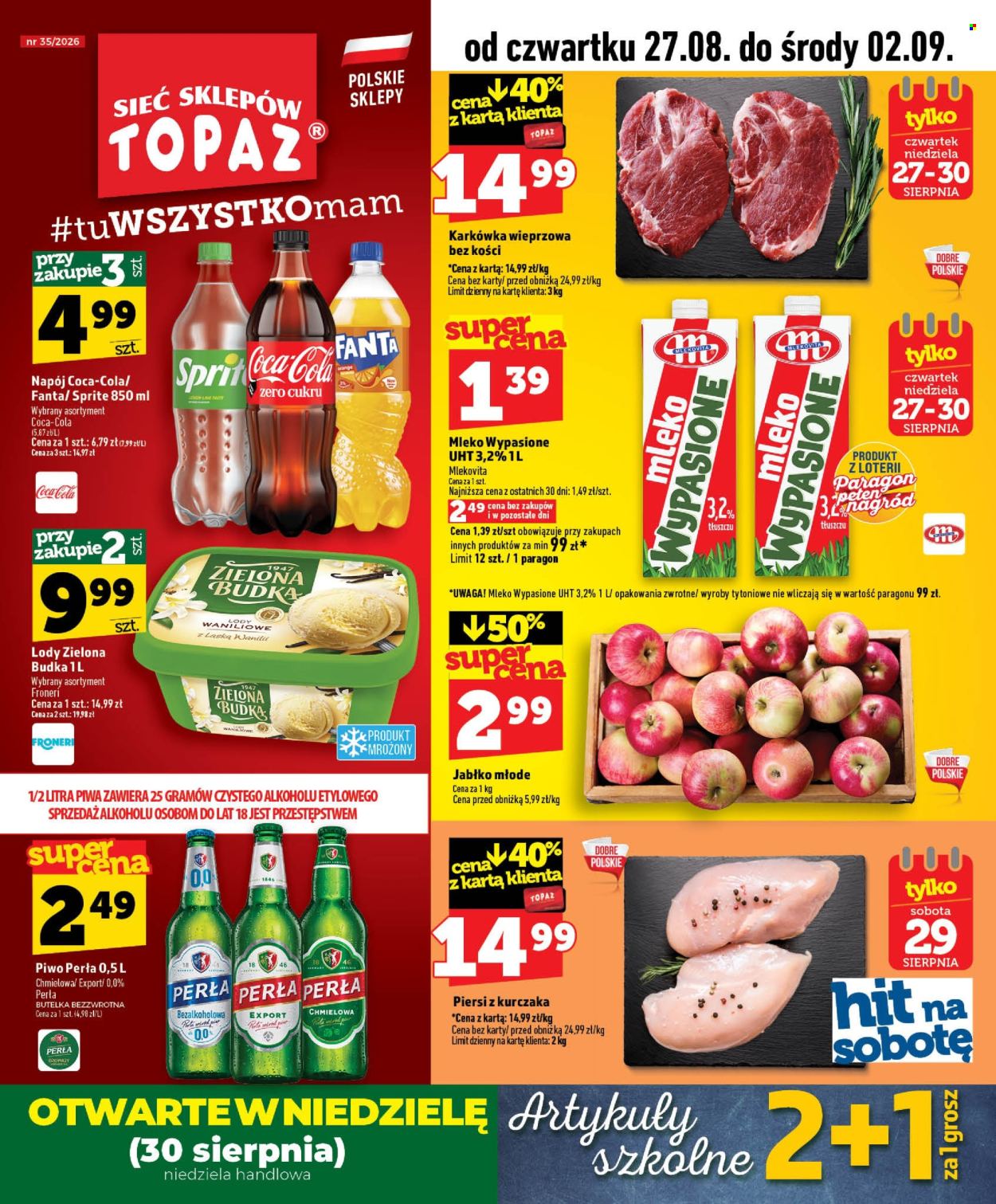 Gazetka Topaz - 27.08.2026 - 2.09.2026. Strona 1