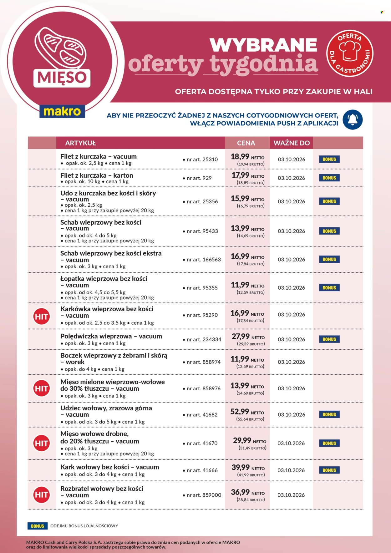 Gazetka Makro - 26.09.2026 - 2.10.2026. Strona 1