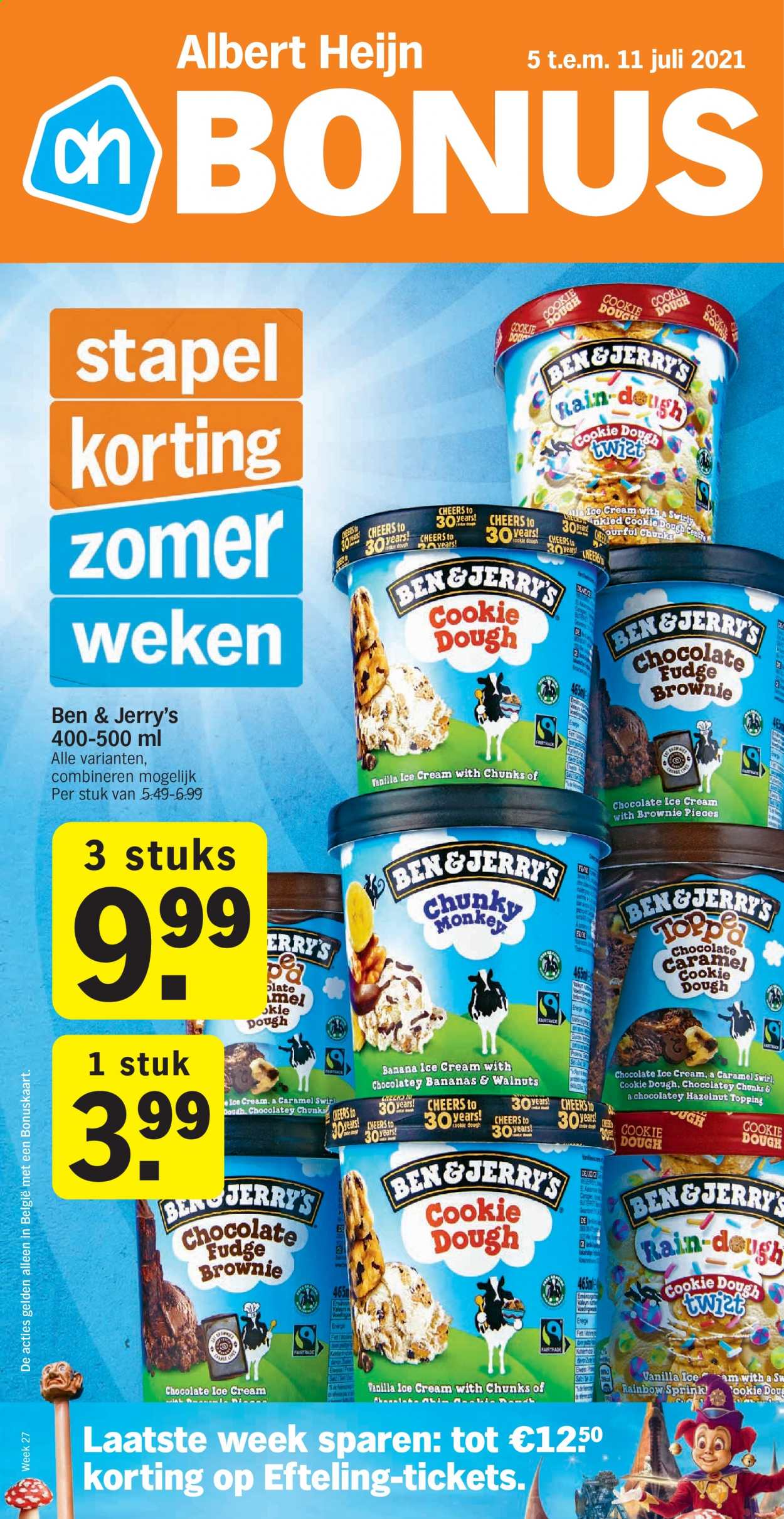 thumbnail - Albert Heijn-aanbieding - 05/07/2021 - 11/07/2021 -  producten in de aanbieding - Ben & Jerry's, dough, brownie. Pagina 1.