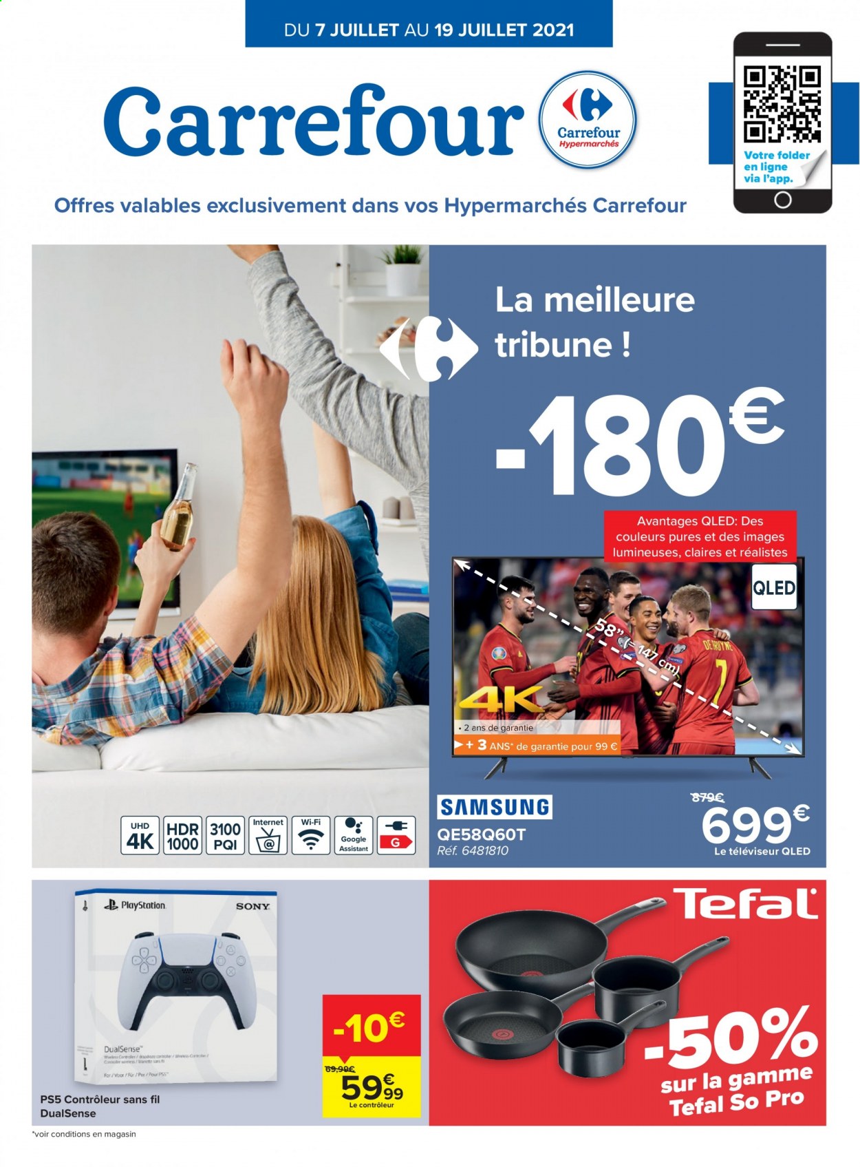 thumbnail - Carrefour hypermarkt-aanbieding - 07/07/2021 - 19/07/2021 -  producten in de aanbieding - PlayStation, Samsung, Sony, Tefal, PlayStation 5. Pagina 1.