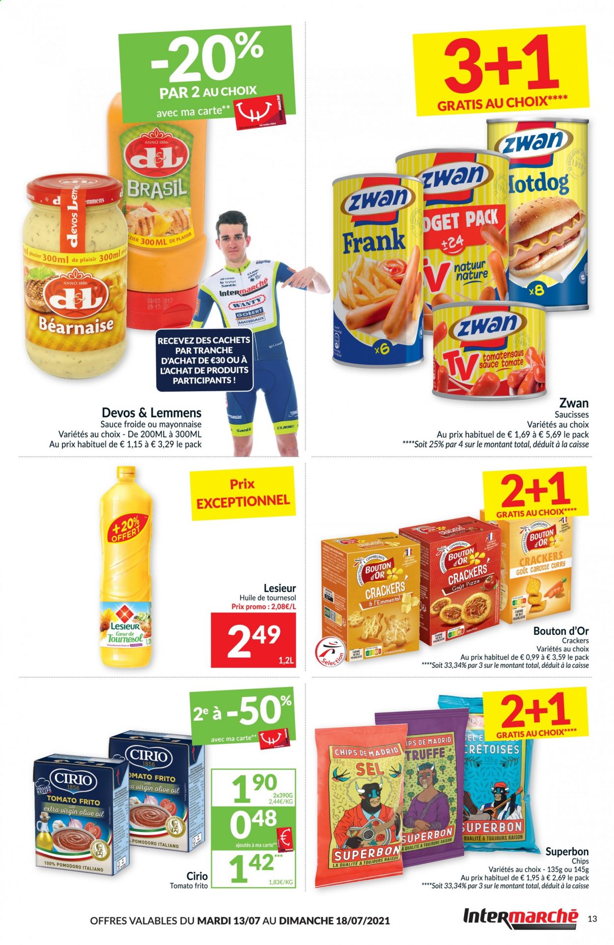 thumbnail - Intermarché-aanbieding - 13/07/2021 - 18/07/2021 -  producten in de aanbieding - tomatensaus, tomato frito, curry, chips, pizza, Emmental, Fa. Pagina 13.