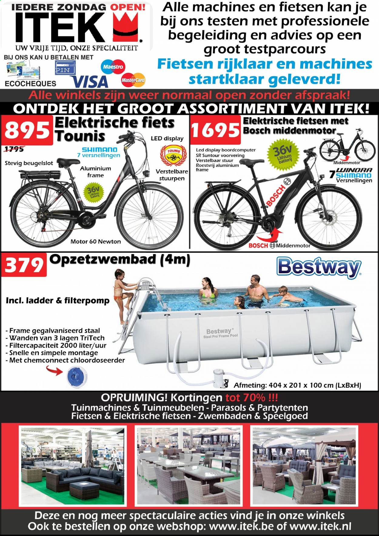 thumbnail - Itek-aanbieding - 07/07/2021 - 01/08/2021 -  producten in de aanbieding - elektrische fiets, ladder, speelgoed, Bosch, Shimano, fiets. Pagina 1.