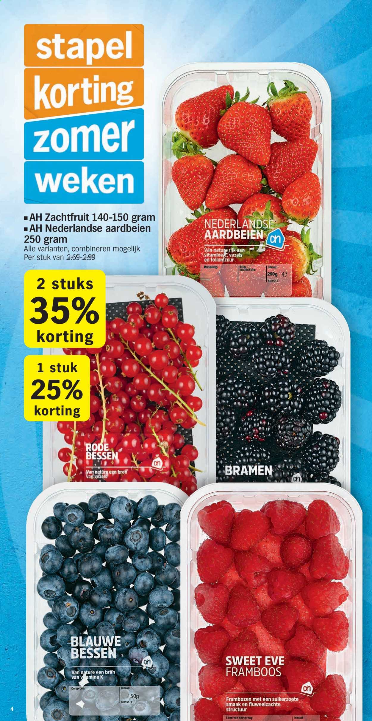 thumbnail - Albert Heijn-aanbieding - 19/07/2021 - 25/07/2021 -  producten in de aanbieding - aardbeien, bessen, bramen, rode bessen, frambozen. Pagina 4.